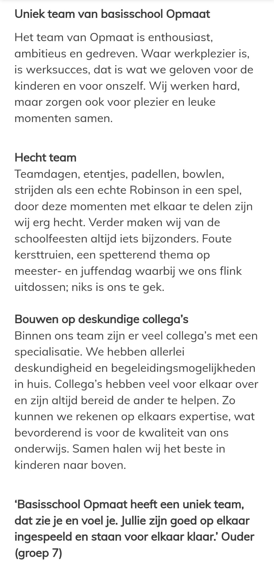 Voorbeeldteksten van een tekstschrijver onderwijs 